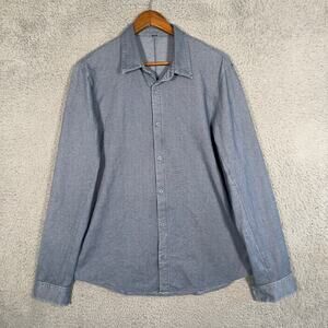 Lululemon Commission Oxford Shirt Mens Large Blue Long Sleeve Casual